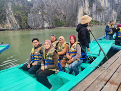 Mr Eddie and group in Halong Bay