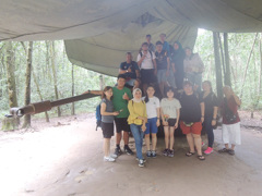 Mr. Ong and family at Cu chi tunnel